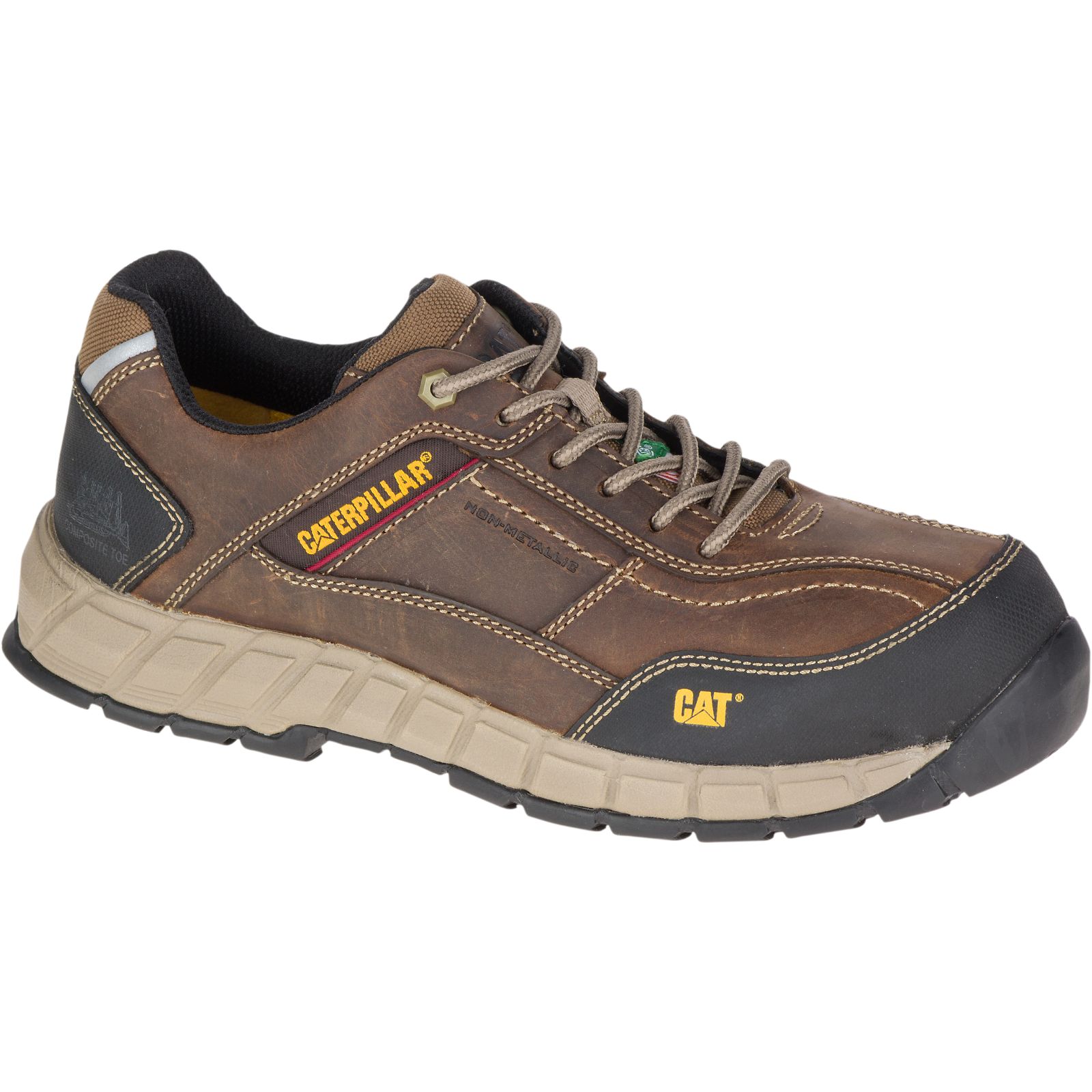 Men's Caterpillar Streamline Leather Csa Composite Toe Work Shoes Dark Beige Ireland PQHF42980